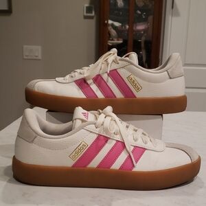 Adidas Women's Pink Striped Sneakers Size 8